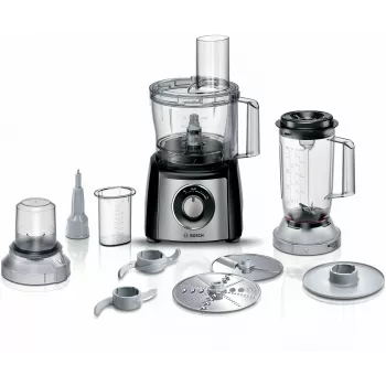 Köögikombain Bosch MCM3501M — 800 W, 2,3 l kauss, must, 2 kiirust, impulssrežiim, blender ja mini hakkimisseade