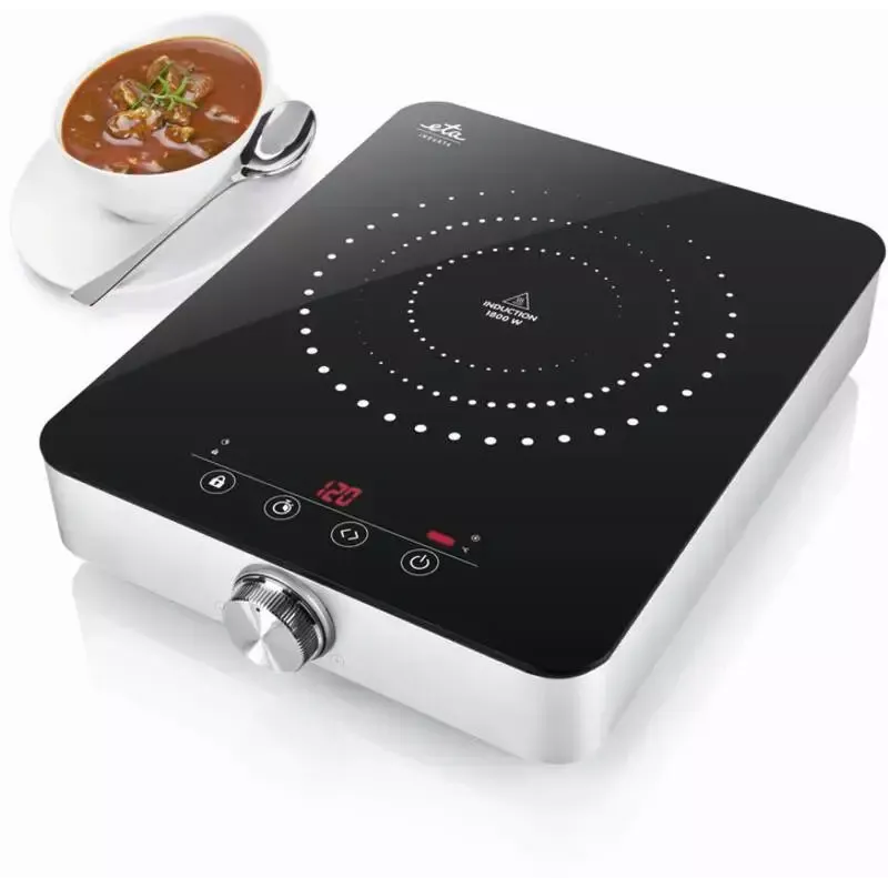ETA ETA011190000 lauaplaadile asetatav 28,5 cm tsooni induktsioonpliit 1 tsooniga, 1800 W, puutetundlik juhtimine, LED
