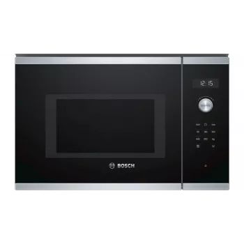 Sisseehitatud ainult mikrolaineahi Bosch Serie 6 BFL554MS0 — 900 W, 25 L, pöörd- ja puutetundlikud juhtnupud, roostevaba teras/must