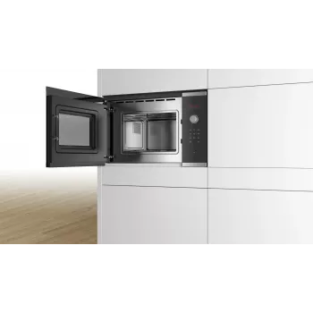 Bosch Serie 4 BFL523MS0 mikrolaineahi Must, Roostevaba teras Eraldiseisev mikrolaineahi Sisseehitatav 20 L 800 W