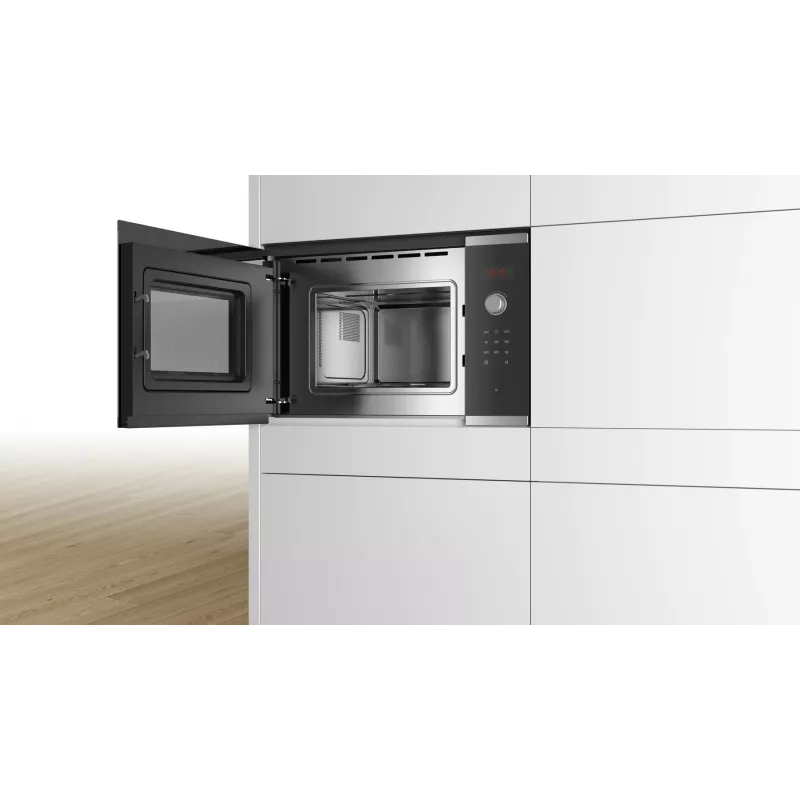Bosch Serie 4 BFL523MS0 mikrolaineahi Must, Roostevaba teras Eraldiseisev mikrolaineahi Sisseehitatav 20 L 800 W