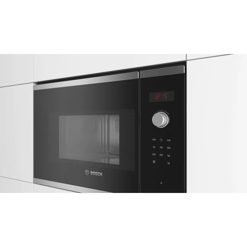 Bosch Serie 4 BFL523MS0 mikrolaineahi Must, Roostevaba teras Eraldiseisev mikrolaineahi Sisseehitatav 20 L 800 W