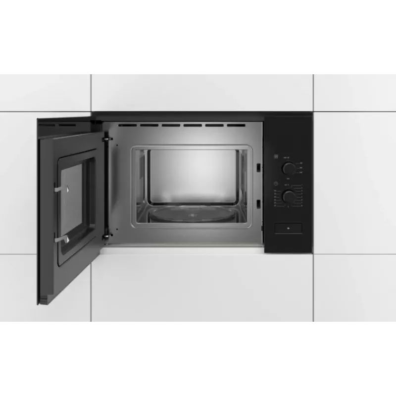 Sisseehitatav soolomikrolaineahi Bosch Serie 4 BFL520MB0 — 800 W, 20 L, pöördnuppjuhtimine, must