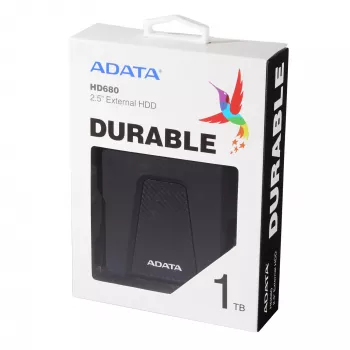 Väline kõvaketas ADATA 1TB USB 3.2 Gen 1 HD680 — 1 TB, USB 3.2 Gen 1, must, kaasaskantav HDD