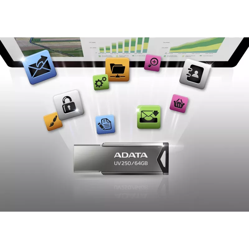 ADATA UV250 USB-mälupulk 16 GB USB Type-A 2.0 Hõbedane