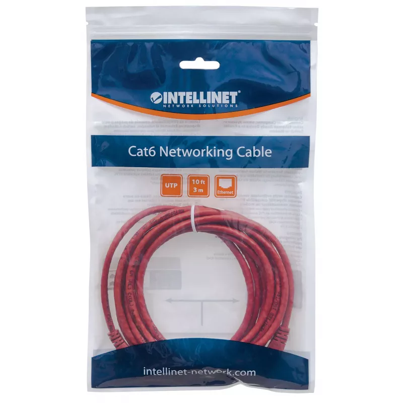 Goobay võrk patch-kaabel, Cat5e, 3m, punane, CCA, U/UTP, PVC, RJ45, kullatud kontaktid, tõmblukuta, kaitstud, eluaegne garantii