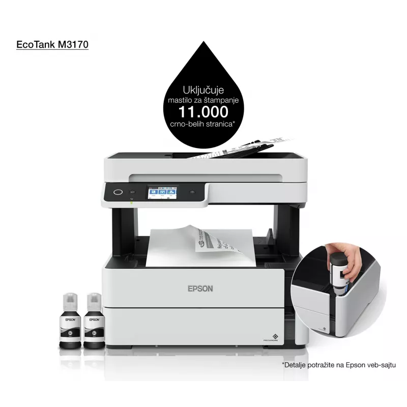 Multifunktsionaalne printer Epson EcoTank ET-M3170 tindiprinter mustvalge printimiseks