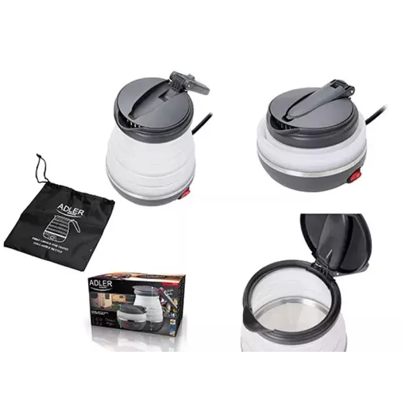 Elektriline veekeetja Adler AD 1279 — 0,6 L, 750 W, plastkorpus, nuppjuhtimine, märgutuli