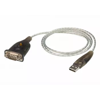 ATEN USB 2.0 – RS-232 adapter (100 cm), must, metallik, 1 m, USB A-tüüp, DB-9, isane, isane