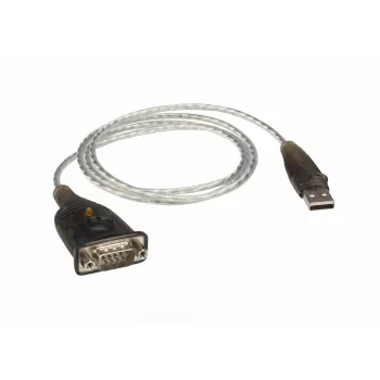 ATEN USB 2.0 – RS-232 adapter (100 cm), must, metallik, 1 m, USB A-tüüp, DB-9, isane, isane