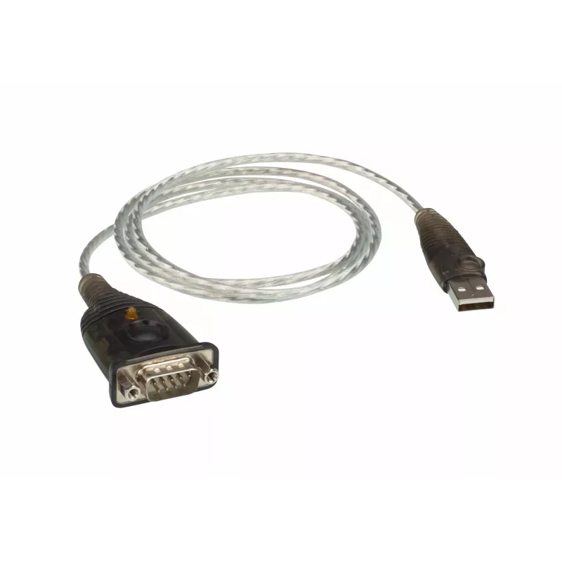 ATEN USB 2.0 – RS-232 adapter (100 cm), must, metallik, 1 m, USB A-tüüp, DB-9, isane, isane