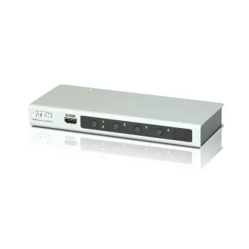 ATEN 4-pordiline 4K HDMI heli-/videolüliti IR-puldiga, HDMI, metall, hõbedane, 60 Hz, 15 m, 3840 x 2160, 4096 x 2160