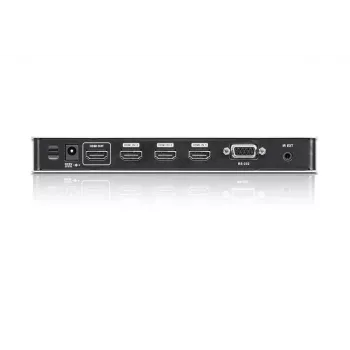 ATEN 4-pordiline 4K HDMI heli-/videolüliti IR-puldiga, HDMI, metall, hõbedane, 60 Hz, 15 m, 3840 x 2160, 4096 x 2160