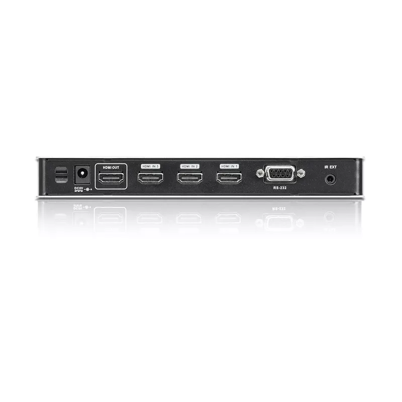 ATEN 4-pordiline 4K HDMI heli-/videolüliti IR-puldiga, HDMI, metall, hõbedane, 60 Hz, 15 m, 3840 x 2160, 4096 x 2160