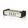 ATEN 4-Pordi USB - PS/2 VGA KVM-lüliti (KVM-kaablid kaasas), 2048 x 1536 pikslit, QXGA, 0,45 W, Must, Hall