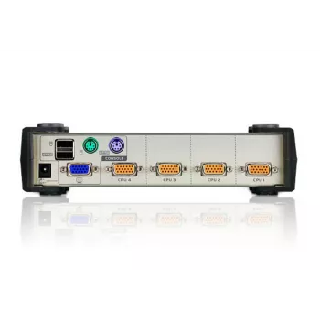 ATEN 4-Pordi USB - PS/2 VGA KVM-lüliti (KVM-kaablid kaasas), 2048 x 1536 pikslit, QXGA, 0,45 W, Must, Hall