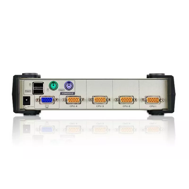ATEN 4-Pordi USB - PS/2 VGA KVM-lüliti (KVM-kaablid kaasas), 2048 x 1536 pikslit, QXGA, 0,45 W, Must, Hall