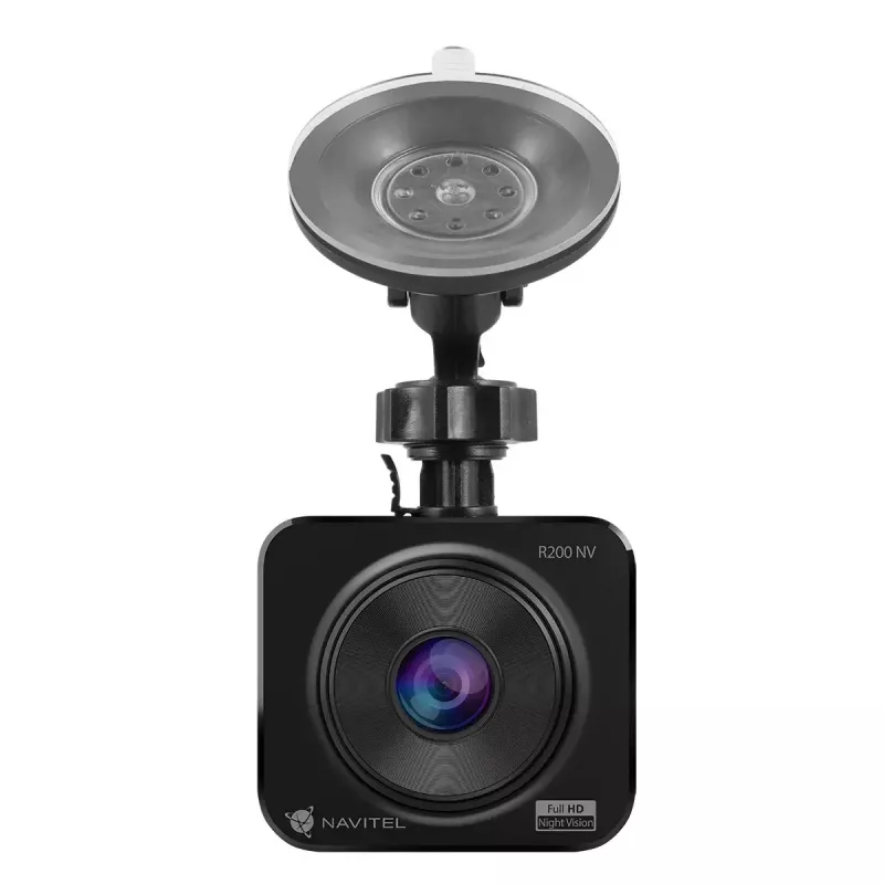 Dashcam Navitel R200 NV — Full HD 1920×1080, 140° vaade, 2-tolline ekraan, MicroSD kuni 64 GB, aku ja sigaretisüütaja toide