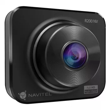 Dashcam Navitel R200 NV — Full HD 1920×1080, 140° vaade, 2-tolline ekraan, MicroSD kuni 64 GB, aku ja sigaretisüütaja toide