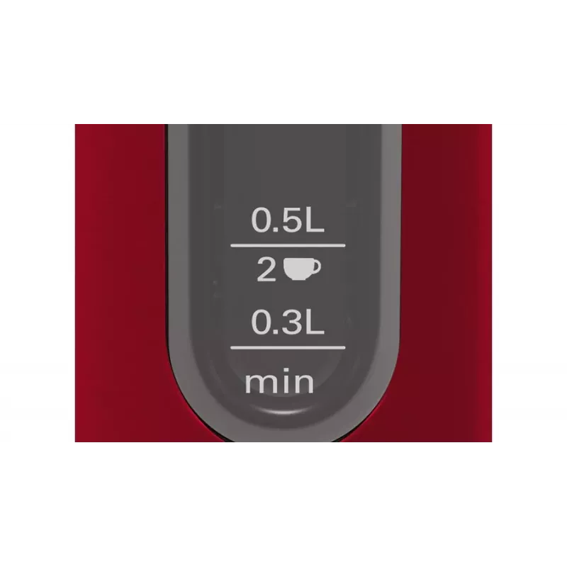 Elektriline veekeetja Bosch TWK4P434 — 1,7 L, 2400 W, must/punane