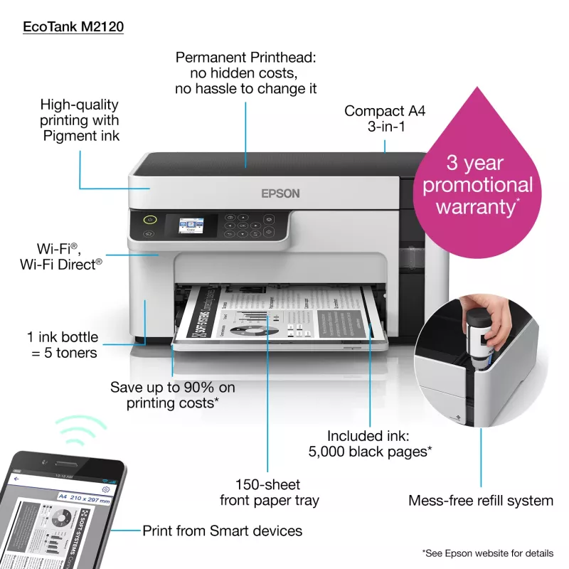Epson EcoTank ET-M2120 Inkjet A4 1440 x 720 DPI 32 ppm Wi-Fi