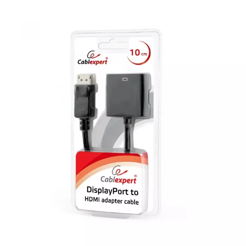 GEMBIRD DisplayPort-HDMI adapterkaabel – must, blisterpakend
