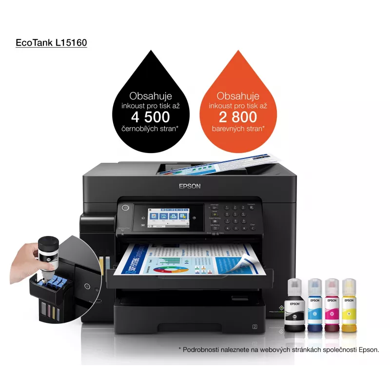 Mitmeotstarbeline seade Epson EcoTank L15160 tindiprinter värviline, A3+, 32 ppm, 4800x1200 DPI, Wi‑Fi, Ethernet