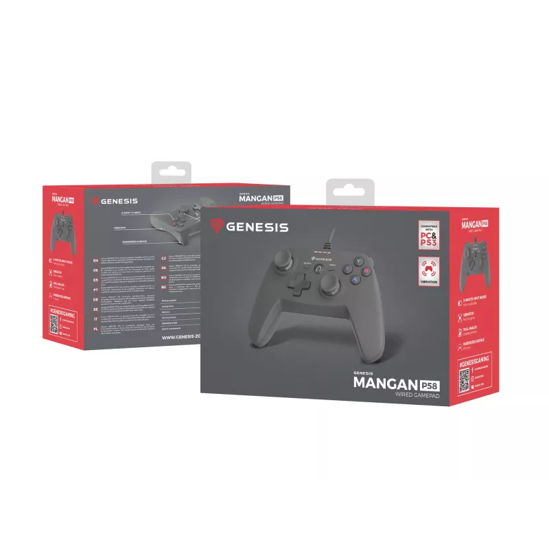 GENESIS P58 Must USB Mängupult Analoog PC, Playstation 3