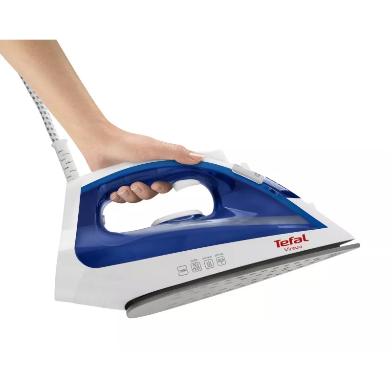 Aurutriikraud Tefal Virtuo FV1711 — 1800 W, Durilium tallaplaat, 0,2 L paak, vertikaalne aur, violetne/valge