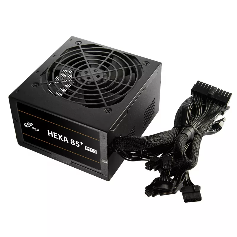 FSP HEXA 85+ PRO 550W toiteplokk ATX ATX2.5 must, 550 W, 100 - 240 V, 50 - 60 Hz, 7.5 - 3 A, aktiivne, 100 W