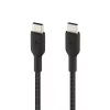 BELKIN USB‑C–USB‑C kaabel, punutud, 1 m, must