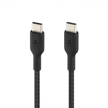 BELKIN USB‑C–USB‑C kaabel, punutud, 1 m, must