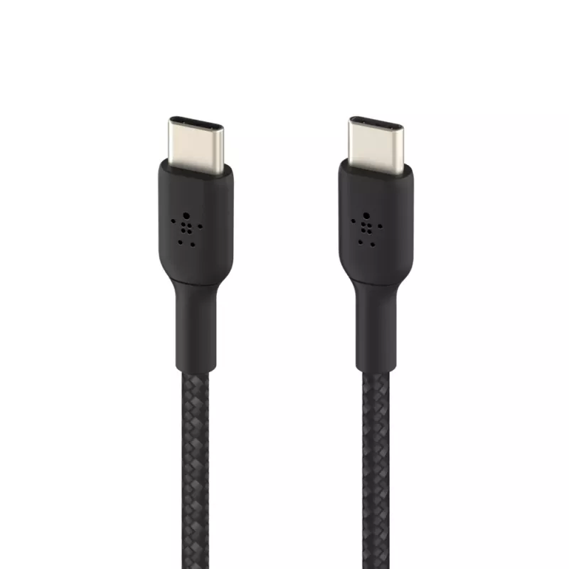 BELKIN USB‑C–USB‑C kaabel, punutud, 1 m, must