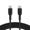 BELKIN USB‑C–USB‑C kaabel, punutud, 1 m, must