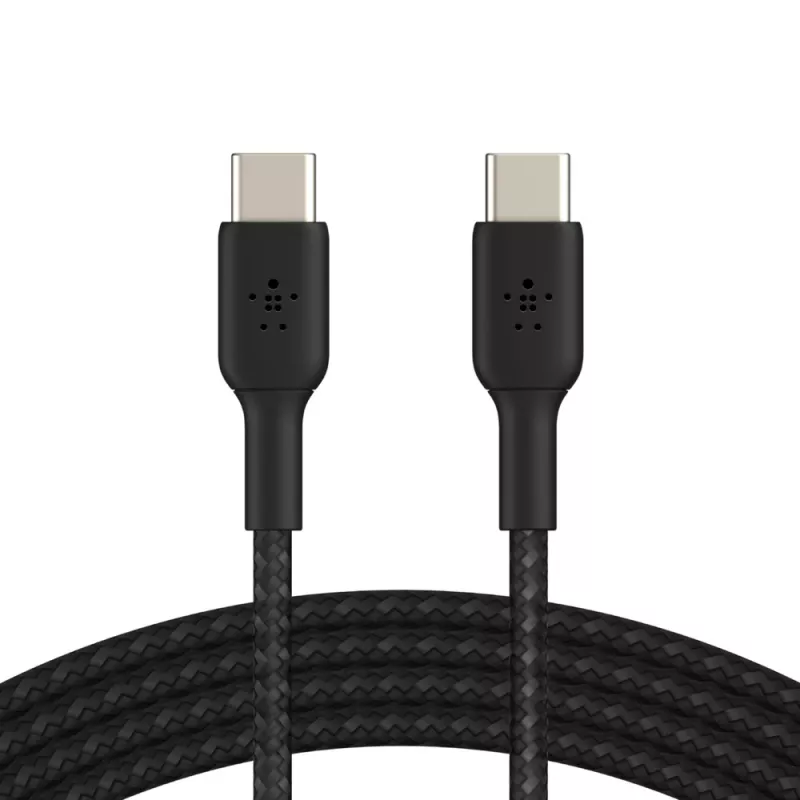 BELKIN USB‑C–USB‑C kaabel, punutud, 1 m, must