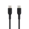 BELKIN USB‑C–USB‑C kaabel, punutud, 1 m, must