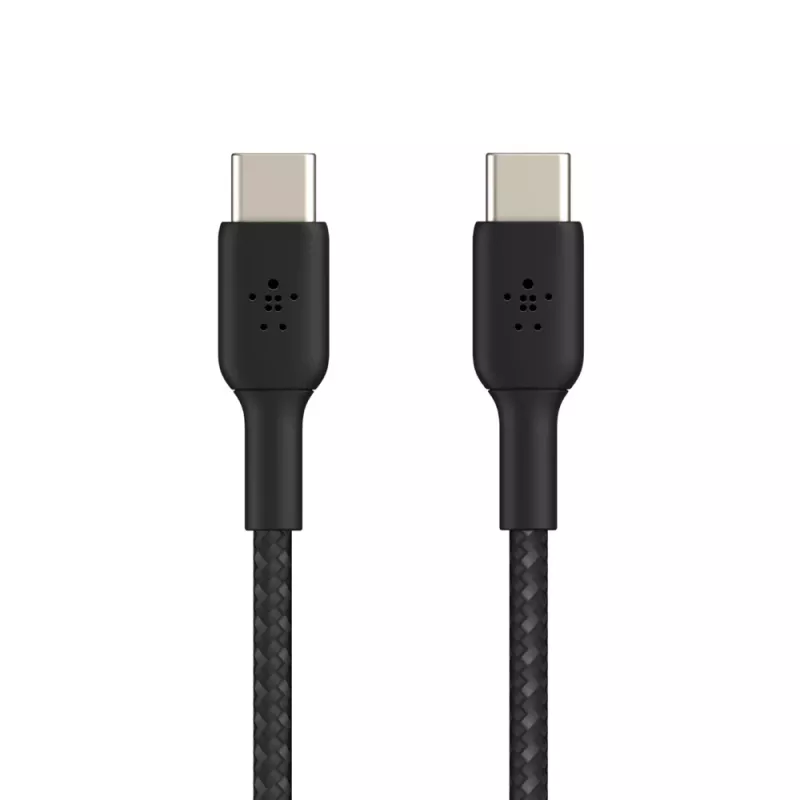 BELKIN USB‑C–USB‑C kaabel, punutud, 1 m, must