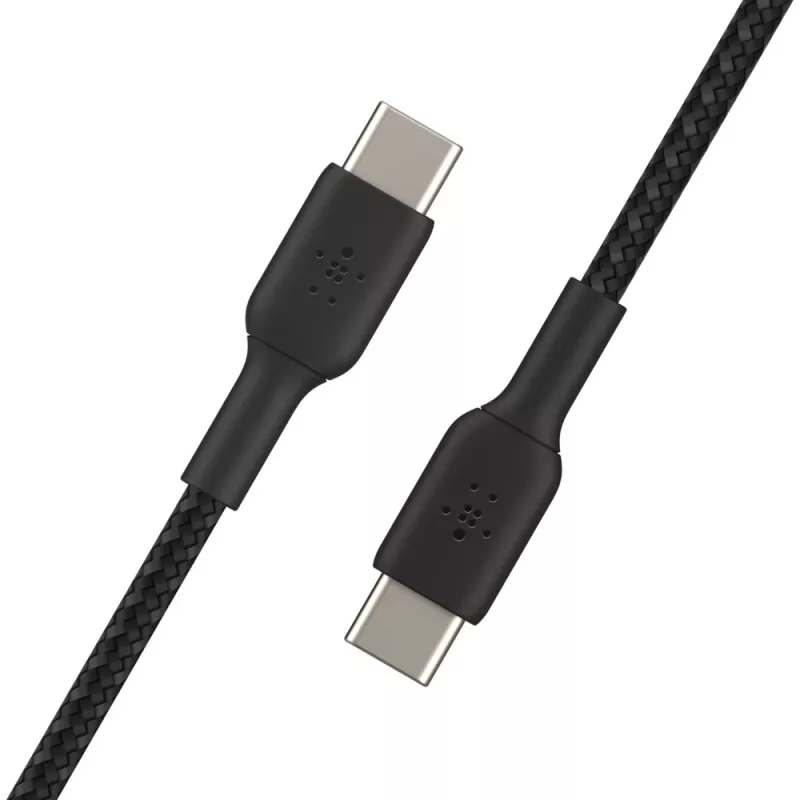 BELKIN USB‑C–USB‑C kaabel, punutud, 1 m, must