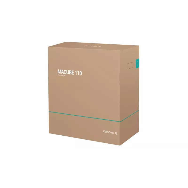 Arvuti korpus DeepCool MACUBE 110 WH Midi Tower — Valge, karastatud klaas, microATX, kuni 320 mm GPU, 165 mm CPU jahuti, 2x3,5 tolli + 2x2,5 tolli pesad