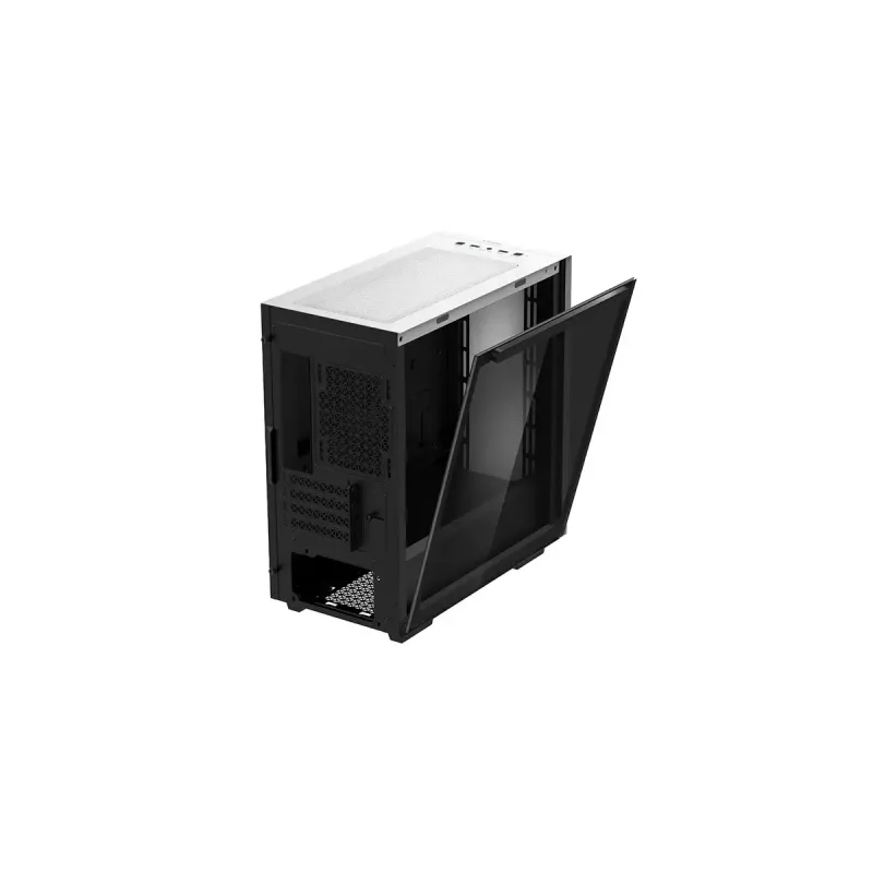 Arvuti korpus DeepCool MACUBE 110 WH Midi Tower — Valge, karastatud klaas, microATX, kuni 320 mm GPU, 165 mm CPU jahuti, 2x3,5 tolli + 2x2,5 tolli pesad