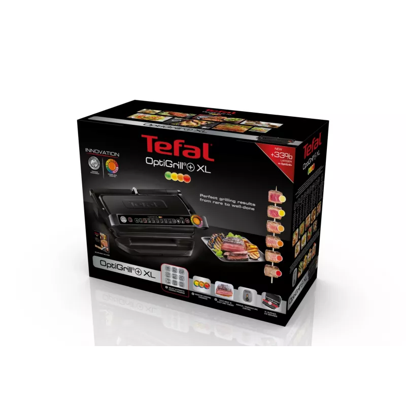 Kontaktgrill Tefal GC7228 — kontaktgrill, 800 cm² küpsetuspind, reguleeritav termostaat, must roostevaba teras