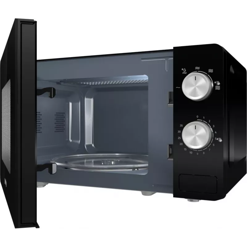 Solo mikrolaineahi Gorenje MO20E1B — 20 L, 800 W, 5 võimsustaset, 270 mm pöördlaud, must