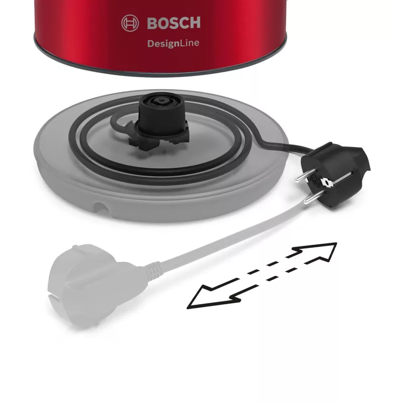 Bosch TWK3P424 elektriline veekeetja 1,7 L 2400 W Hall, Punane