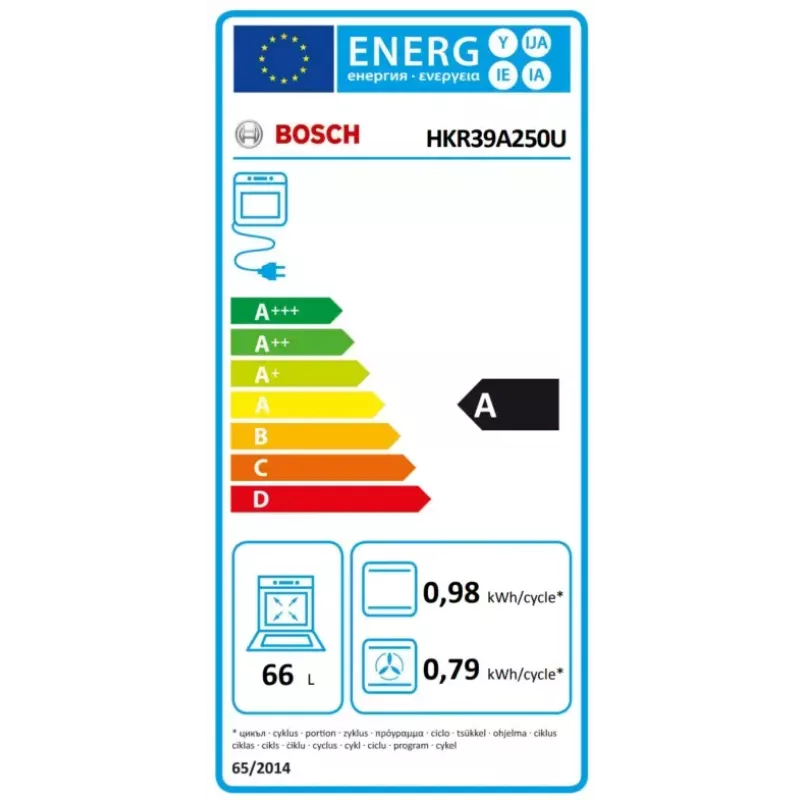 Pliit Bosch Serie 4 HKR39A250U, keraamiline pliit 4 tsooni, ahi 66 L, roostevaba teras, 600 mm