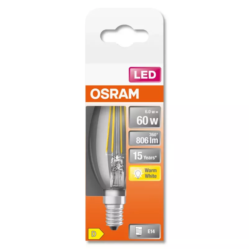 LED-pirn Osram STAR Soe valge 2700 K 5,5 W E14 D
