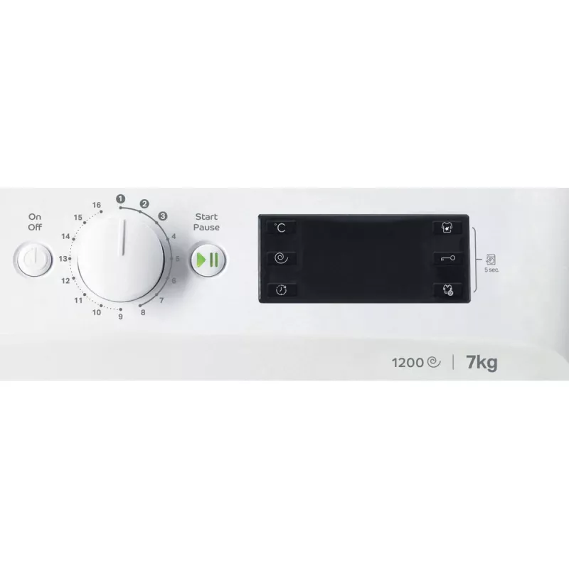Indesit MTWE 71252 WK EE pesumasin eestlaetav 7 kg 1151 p/min valge