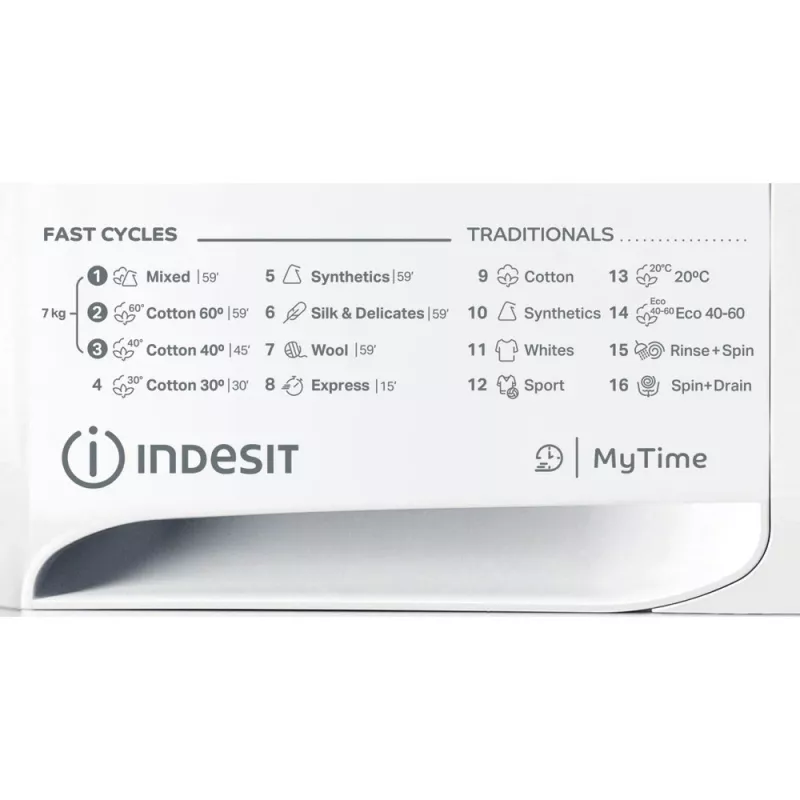 Indesit MTWE 71252 WK EE pesumasin eestlaetav 7 kg 1151 p/min valge