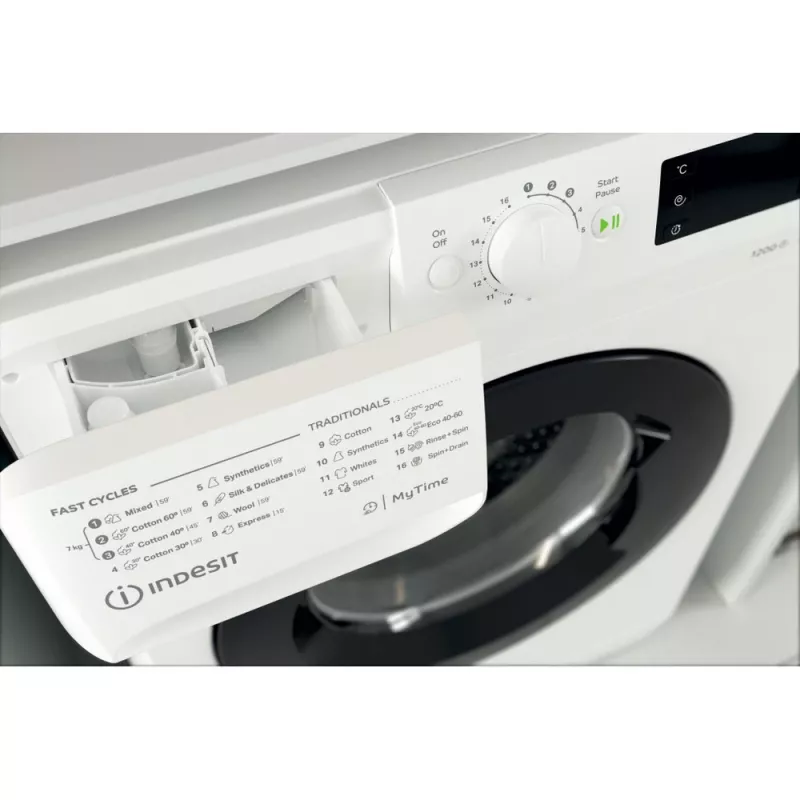 Indesit MTWE 71252 WK EE pesumasin eestlaetav 7 kg 1151 p/min valge