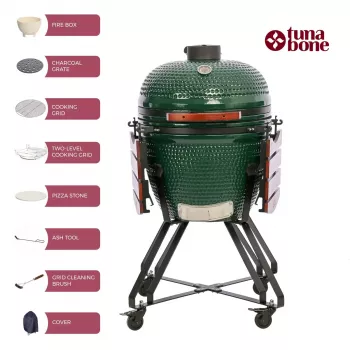 Keraamiline Kamado-grill TUNABONE Classic 23 tolli (suurus L) roheline