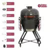 Kamado grill TUNABONE TunaBone Classic 23 tolli (suurus L) keraamilise stiiliga söegrill, 23 tolli küpsetusdiameeter, tumehall